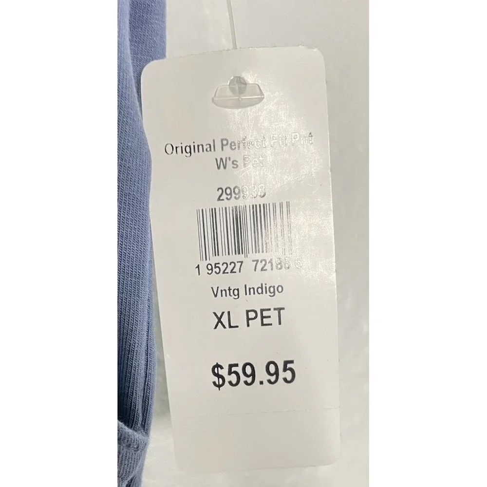 NWT L.L.BEAN Blue Perfect Fit Pants Original Tapered-Leg Pull On Comfort XL P